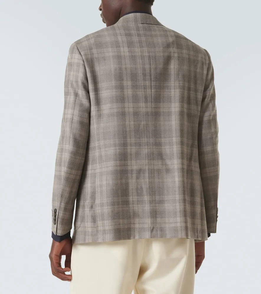 Canali Kei checked wool blazer