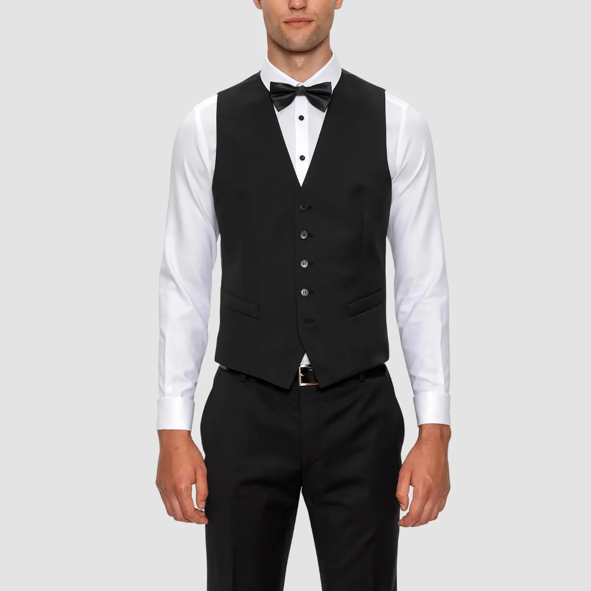 Gibson slim fit mighty vest in black pure wool