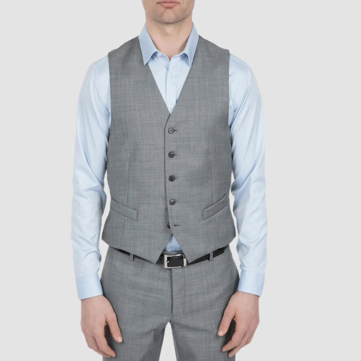 Gibson Slim Fit Mighty Vest in Grey Pure Wool