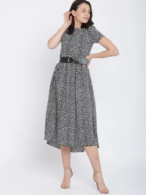 IS.U Black High Low Midi Dress