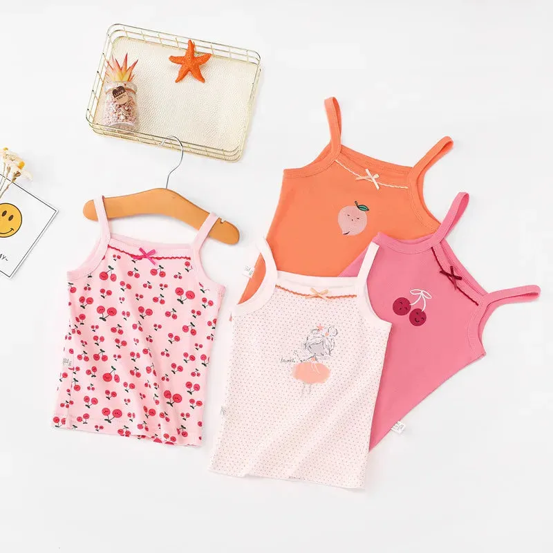 Kids Cotton Multiple Styles Camisole Vests For Summer