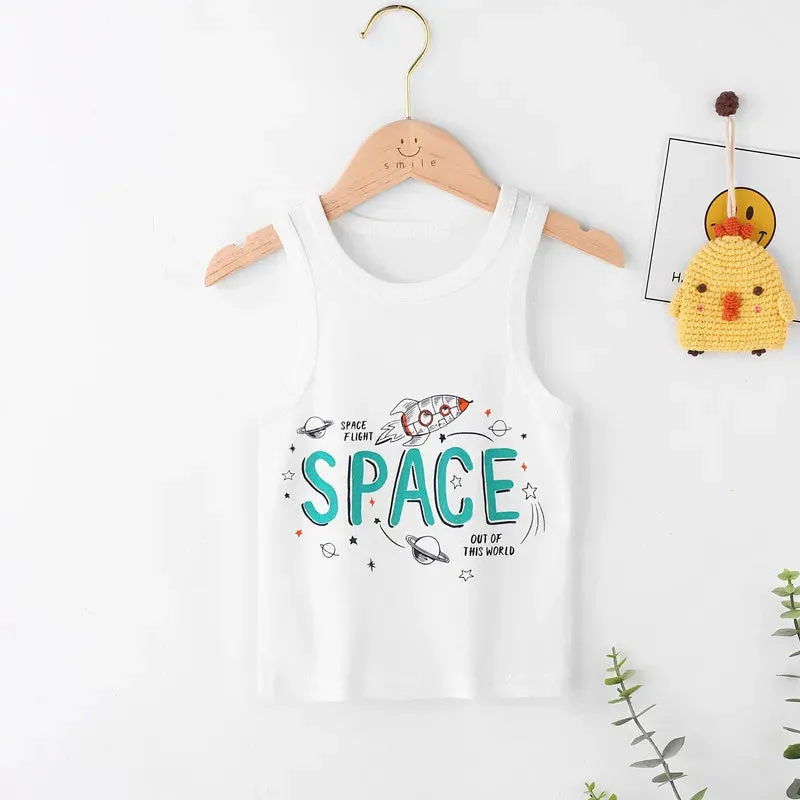Kids Cotton Multiple Styles Camisole Vests For Summer