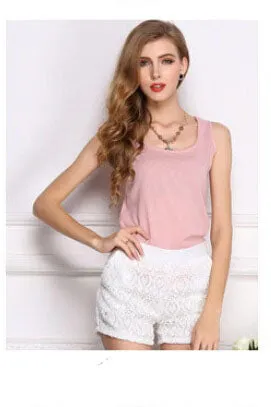 Womens Fashion Tops 2021 Summer Chiffon Clothes Vest Candy Color Plus Size Blouse For Mom